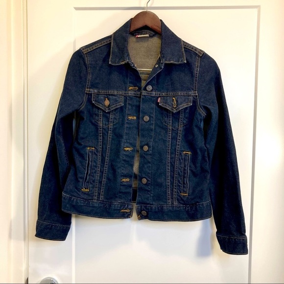 LEVI’S Sz M Red Tag Denim Jean Jacket Y2K - Picture 1 of 11